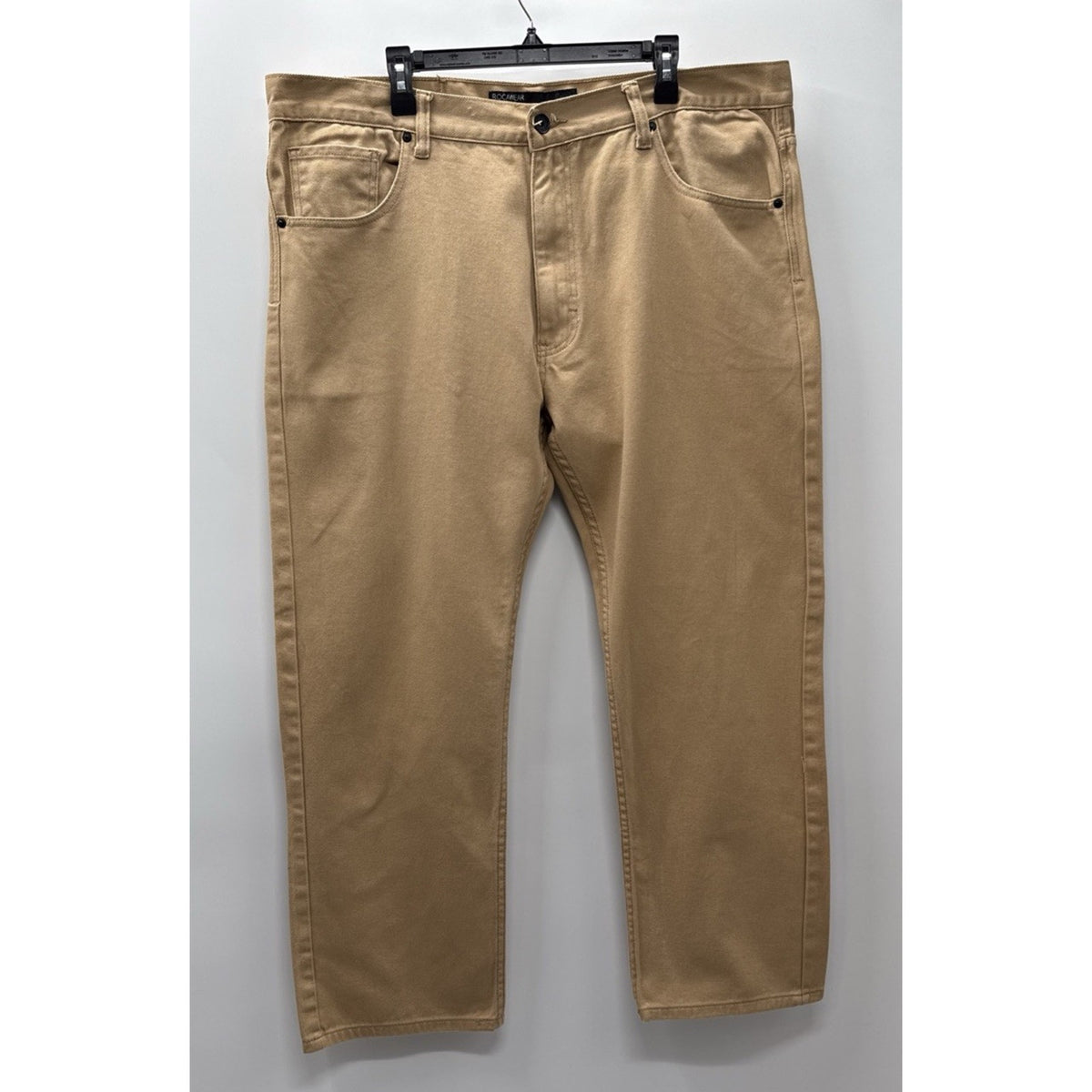 Rocawear Mens 44x32 Tan Jeans 100% Cotton Straight Leg Y2K Hip Hop Casual Pants