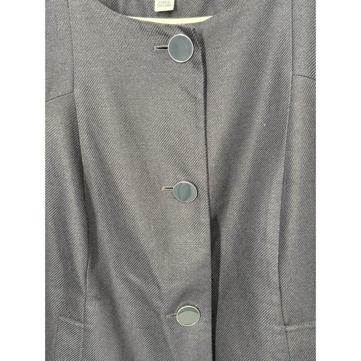 Talbots Woman 18W Navy Linen Cotton Jacket 3/4 Sleeve Made in Thailand Lined