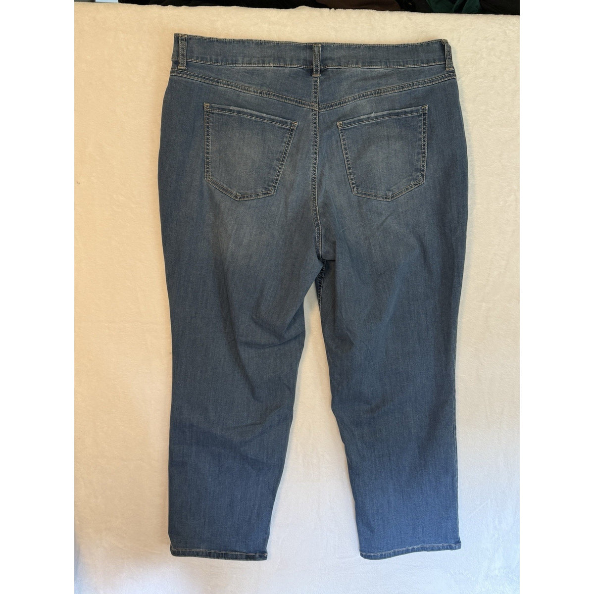 Terra & Sky Jeans Womens 18W Petite Straight Leg Stretch Plus Size Denim NWOT