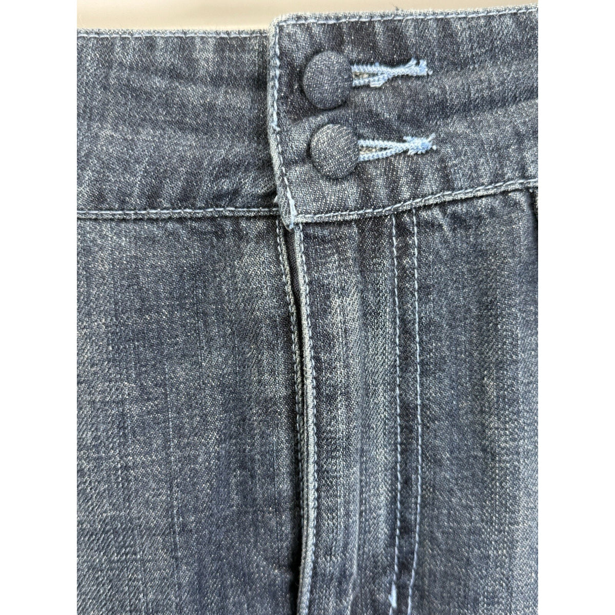 Venezia Denim Skirt Womens 18 Blue Y2K Button Detail Pocket Midi Jean Skirt