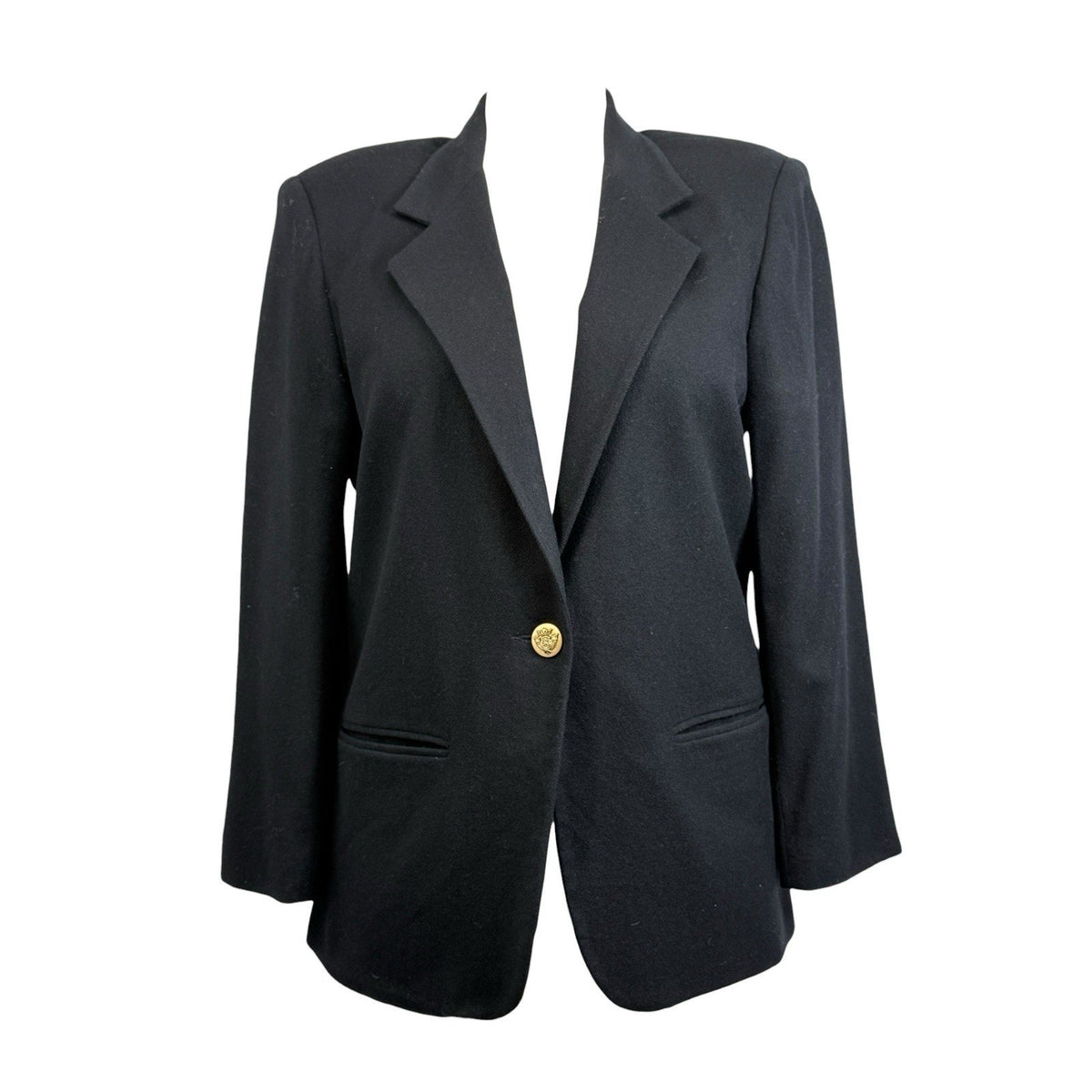 Sag Harbor Black Blazer Jacket Gold Button Classic Tailored Women’s 12