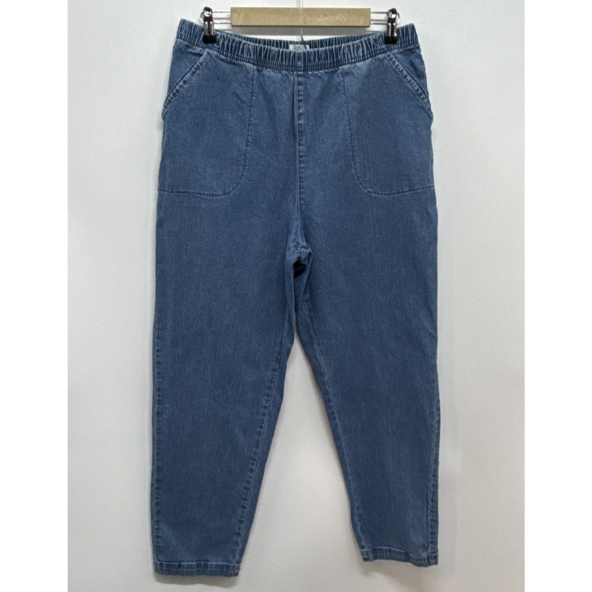 Croft & Barrow Women Pull On Stretch Denim Jeans Elastic Waist Pockets Blue 20W