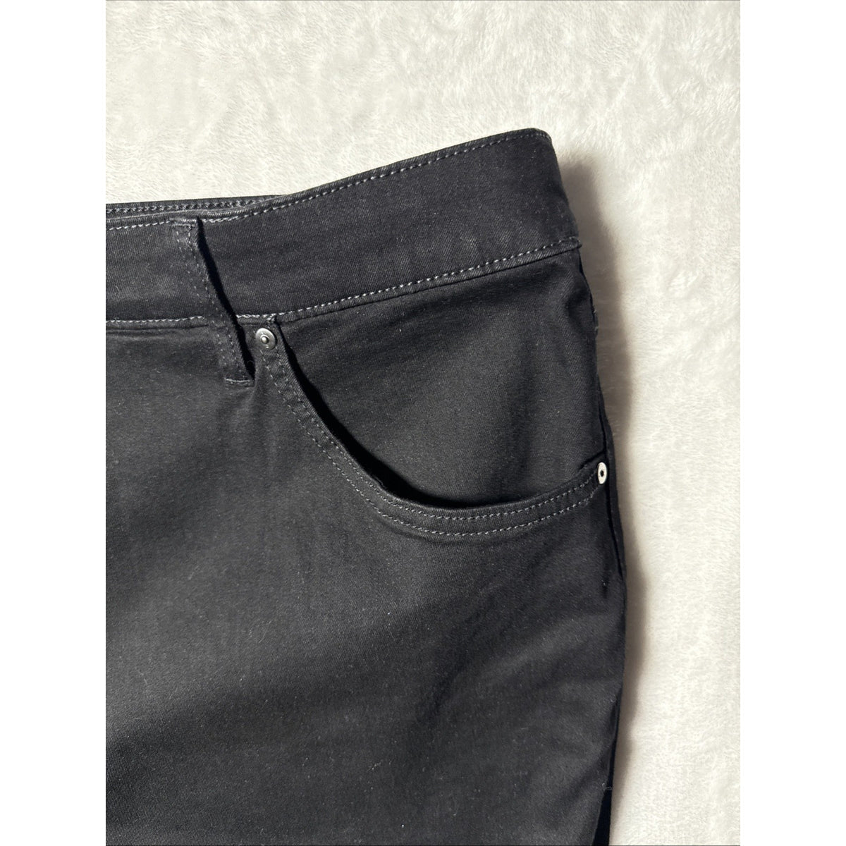 Terra & Sky Jeans Womens 24W Black Denim Skinny High Rise Stretch Preppy