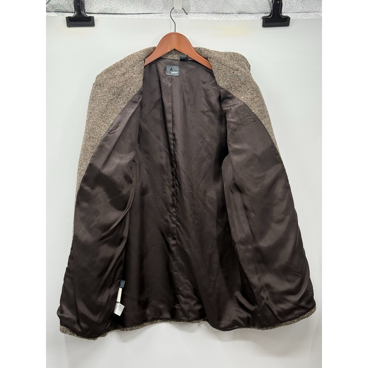 Vintage Wool Tweed Blazer Women’s Size 14 Brown Speckled Dark Academia Jacket
