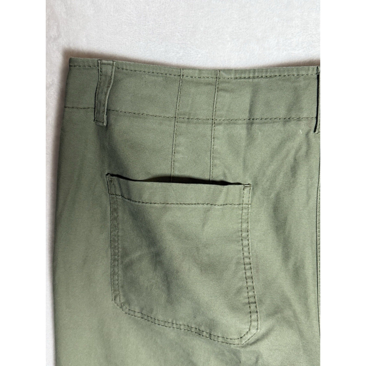 Talbots Womens 12 Olive Green Crop Pants Cotton Stretch Chino Casual Career