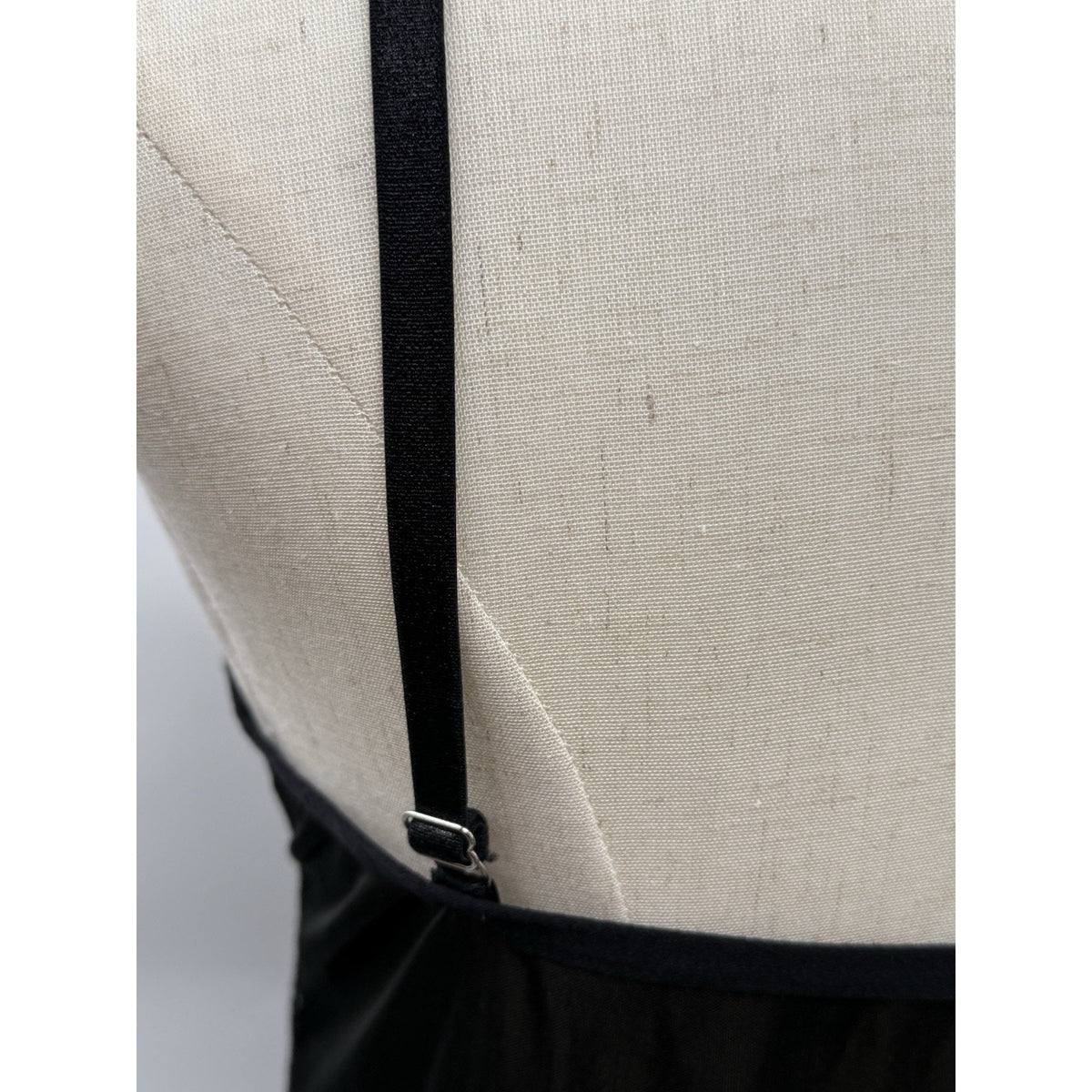 Tracy Black Satin Lace Slip Dress Adjustable Straps Romantic Lingerie Goth Sz L