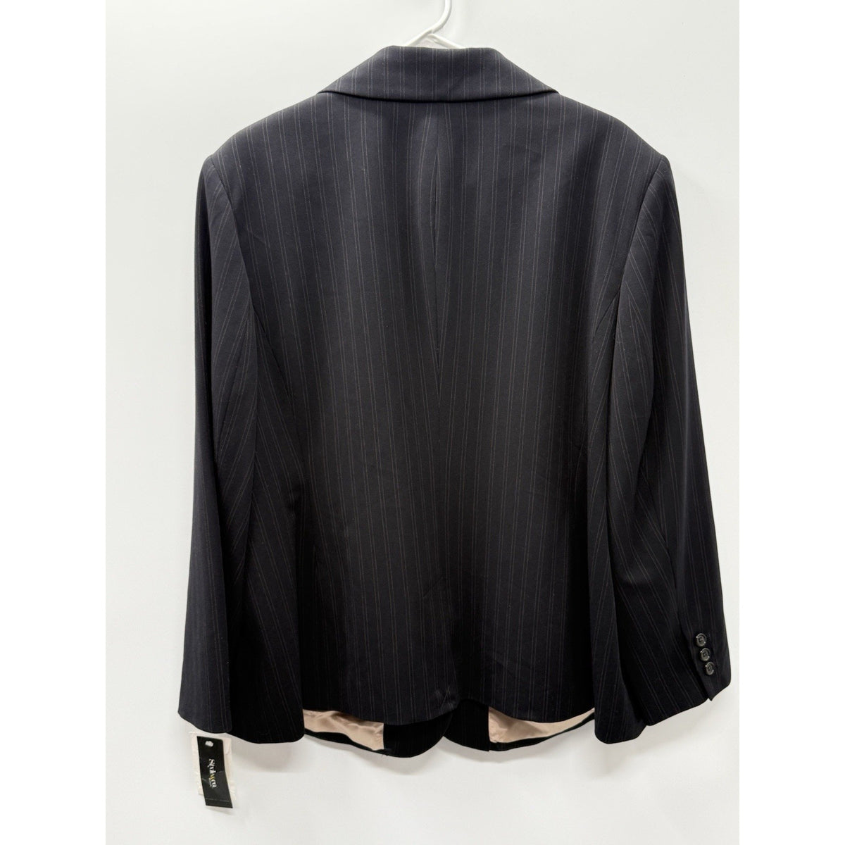 Style & Co Woman 18W NWT Black Pinstripe Stretch Blazer Career Office Jacket