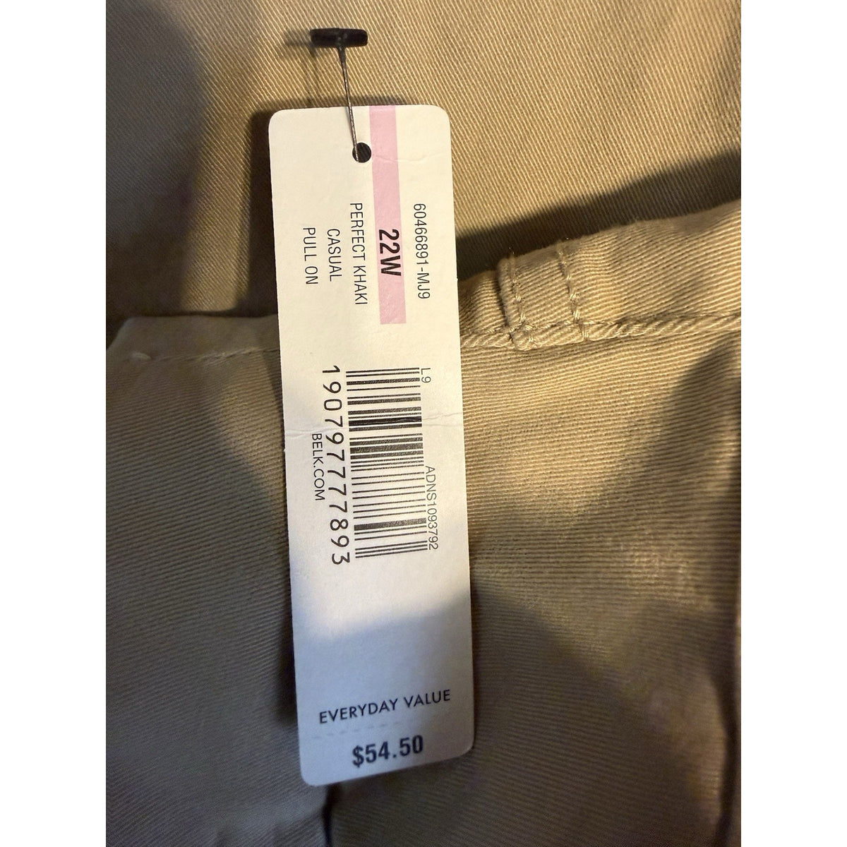 New Directions Curvy 22W Pull On Skinny Pants Khaki Tan Stretch Plus Size NWT