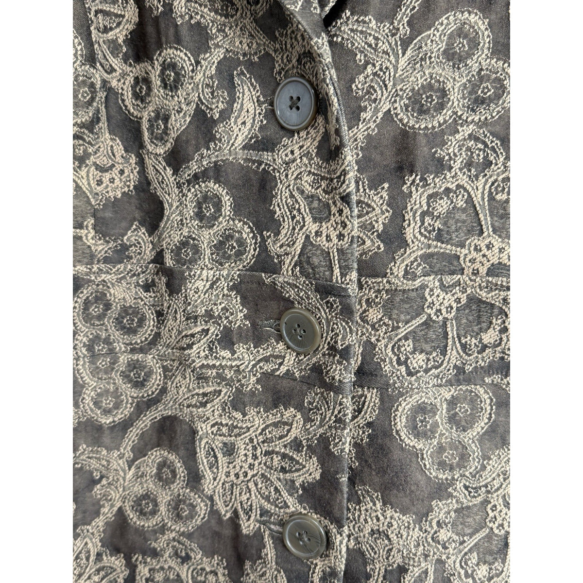 Maggie Sweet Jacket Petite XL Brown Floral Tapestry Blazer Vintage Style
