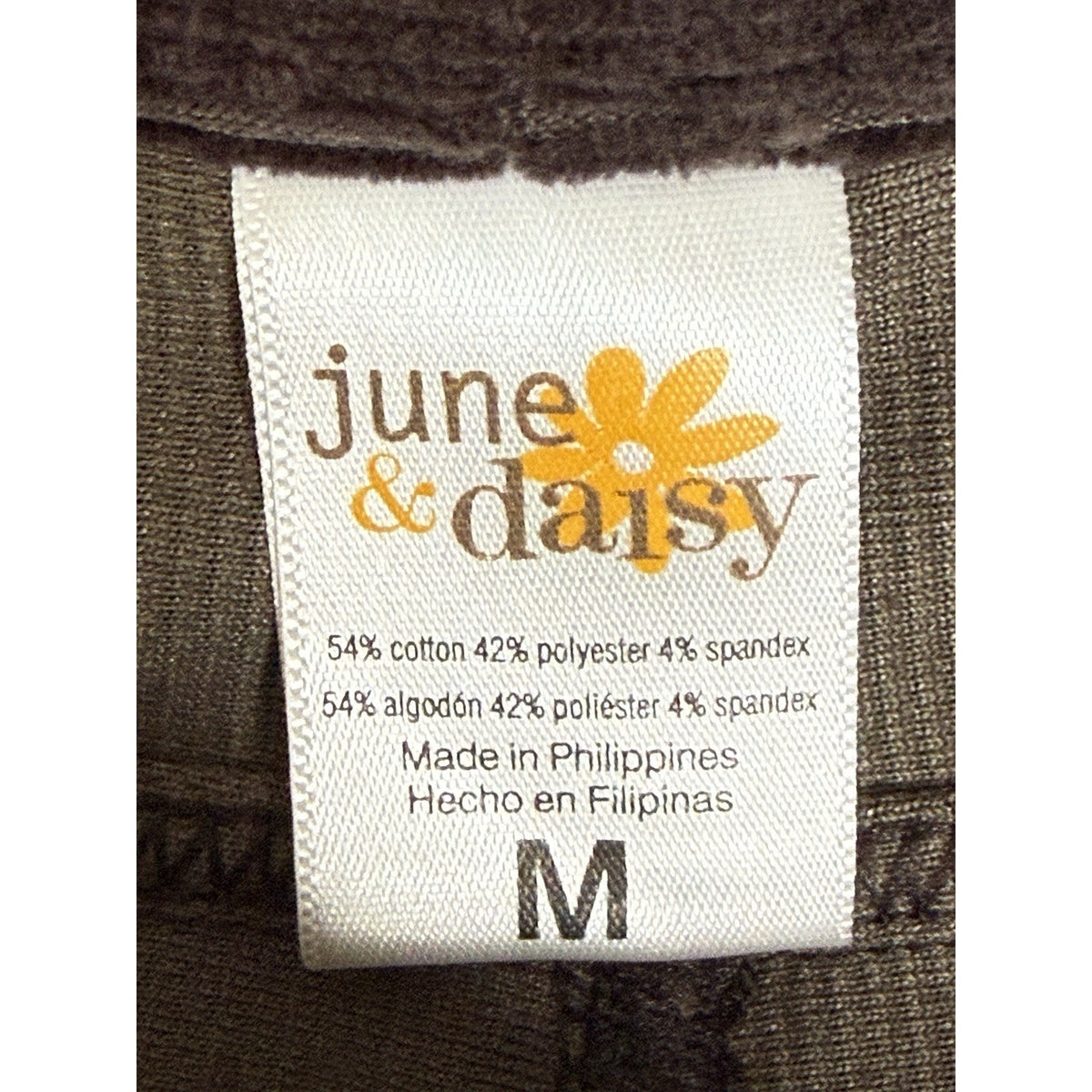 June & Daisy Brown Velour Corduroy Pull On Pants Womens M Stretch Velvet Casual