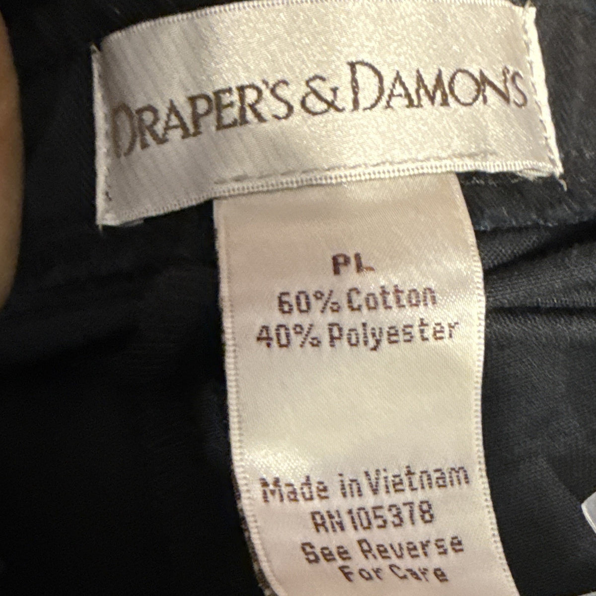 Draper's & Damon's Womens PL Black Capri Pants Pull On Elastic Waist Relaxed