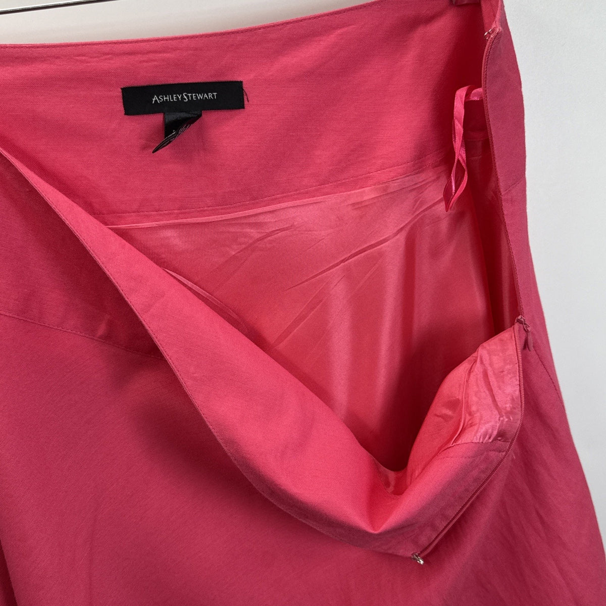 Ashley Stewart Linen Blend Maxi Skirt 20W Pink Black Colorblock Boho Resort
