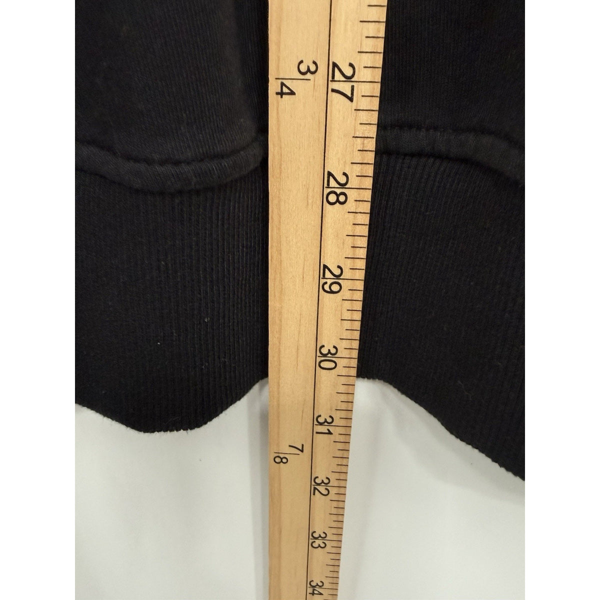 June + Vie 1X Black White Striped Hoodie Pullover Kangaroo Pocket No Drawstring