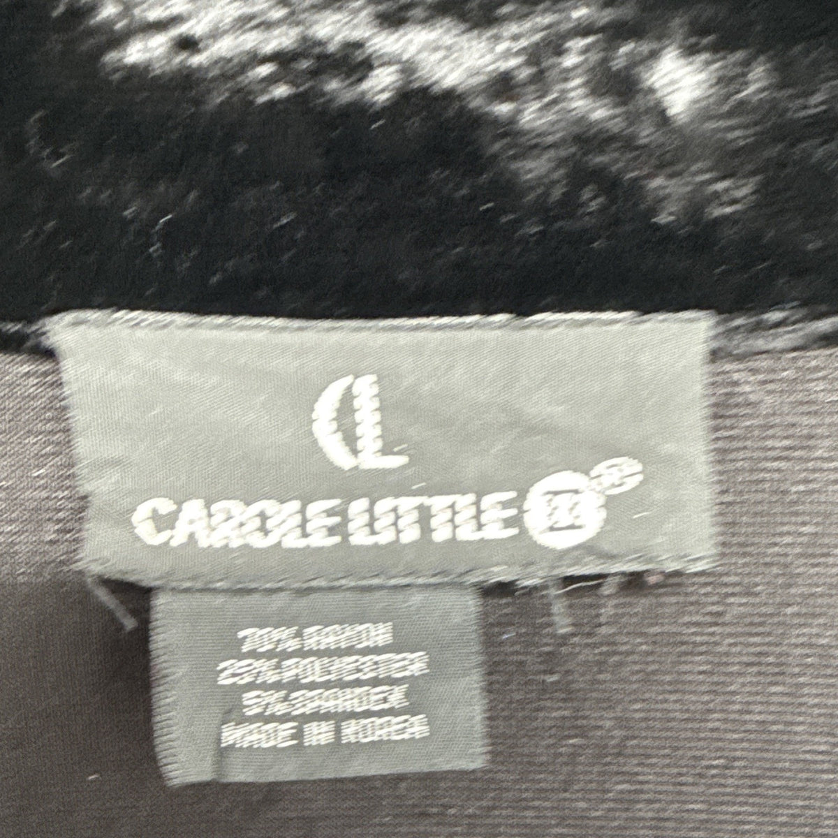 VTG Carole Little Black Button-Front Jacket Pockets Mid-Length 1X-2X?