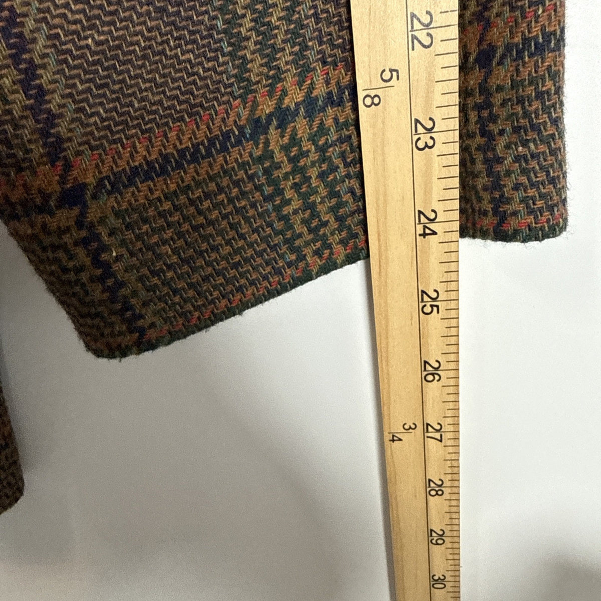 Sag Harbor Woman 20W Wool Blend Plaid Blazer Vintage Brown Green Tweed Jacket