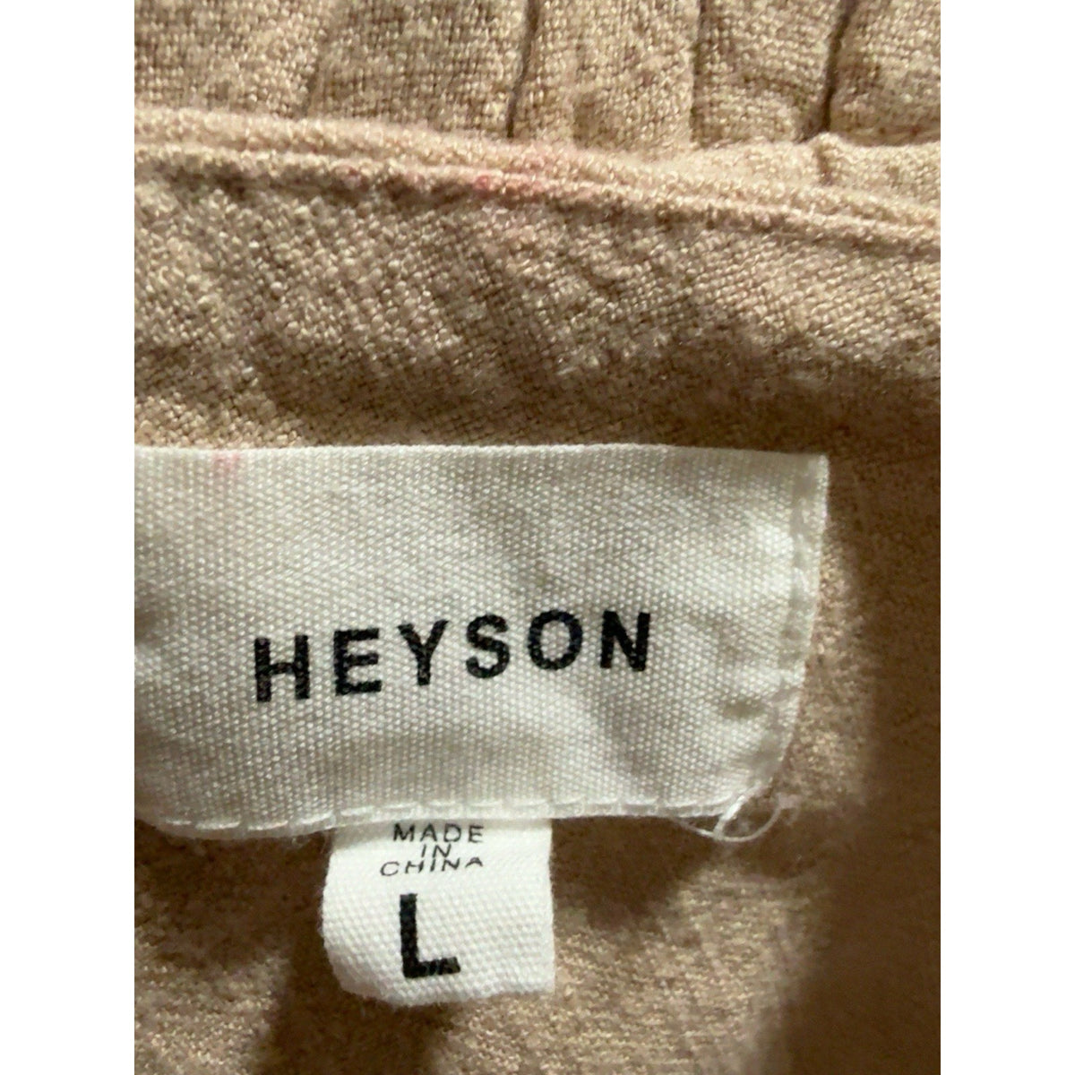 HEYSON Women L One Shoulder Wide Leg Jumpsuit Beige Taupe Boho Minimalist