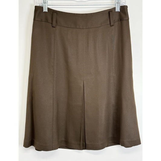 Ann Taylor Chocolate Brown A-Line Skirt Women’s Size 6 Side Zip Line