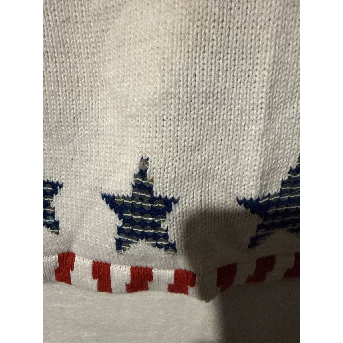 Quacker Factory Womens Patriotic Cardigan Sweater Stars Stripes USA Sz XL