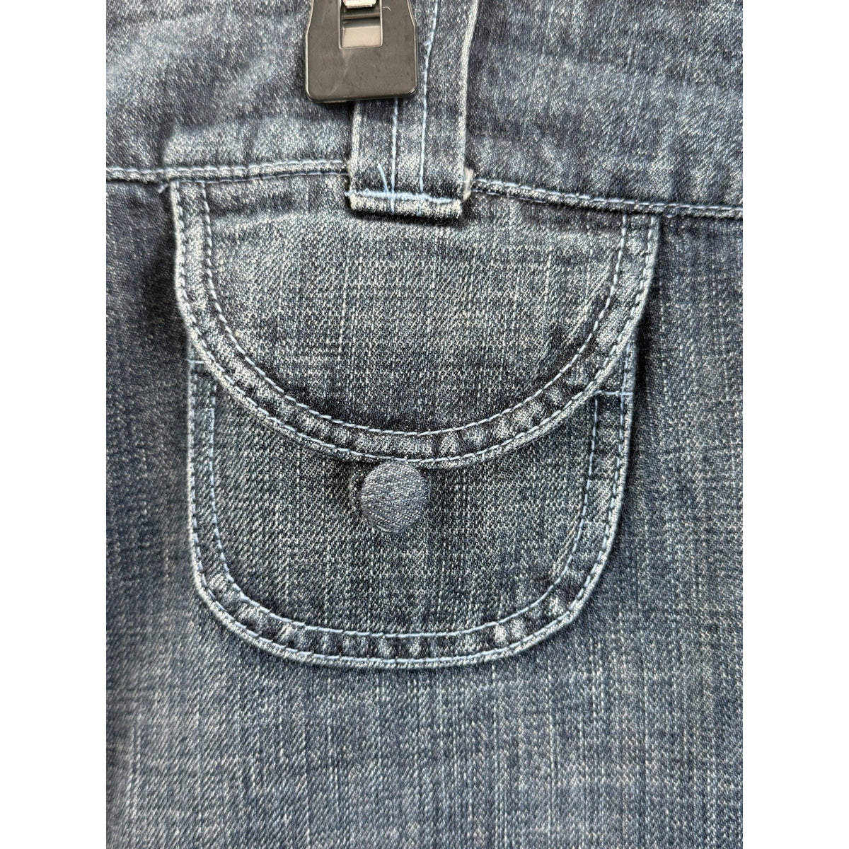 Venezia Denim Skirt Womens 18 Blue Y2K Button Detail Pocket Midi Jean Skirt