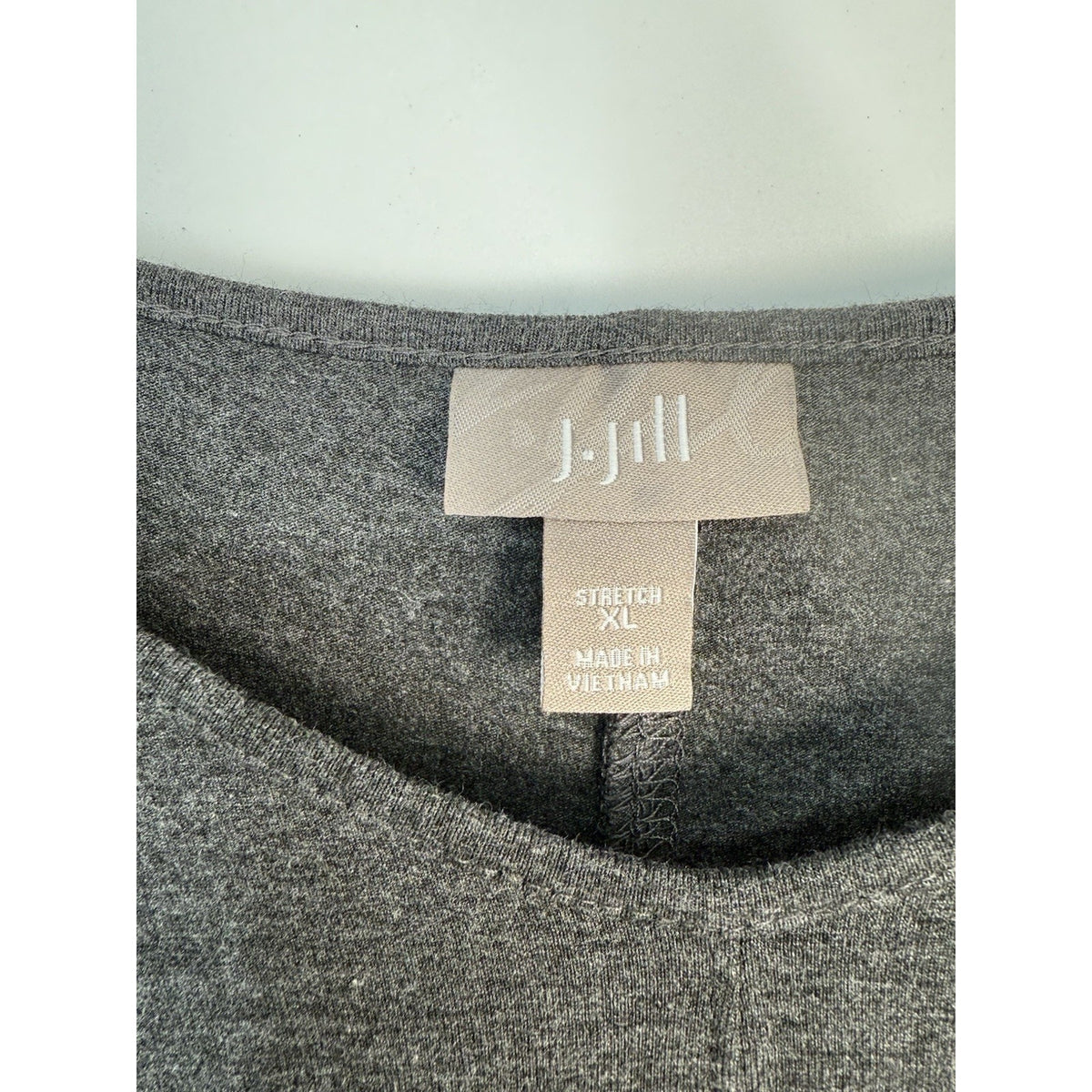 J Jill Stretch Long Sleeve Knit Midi Dress Gray XL Soft Comfortable Rayon Blend