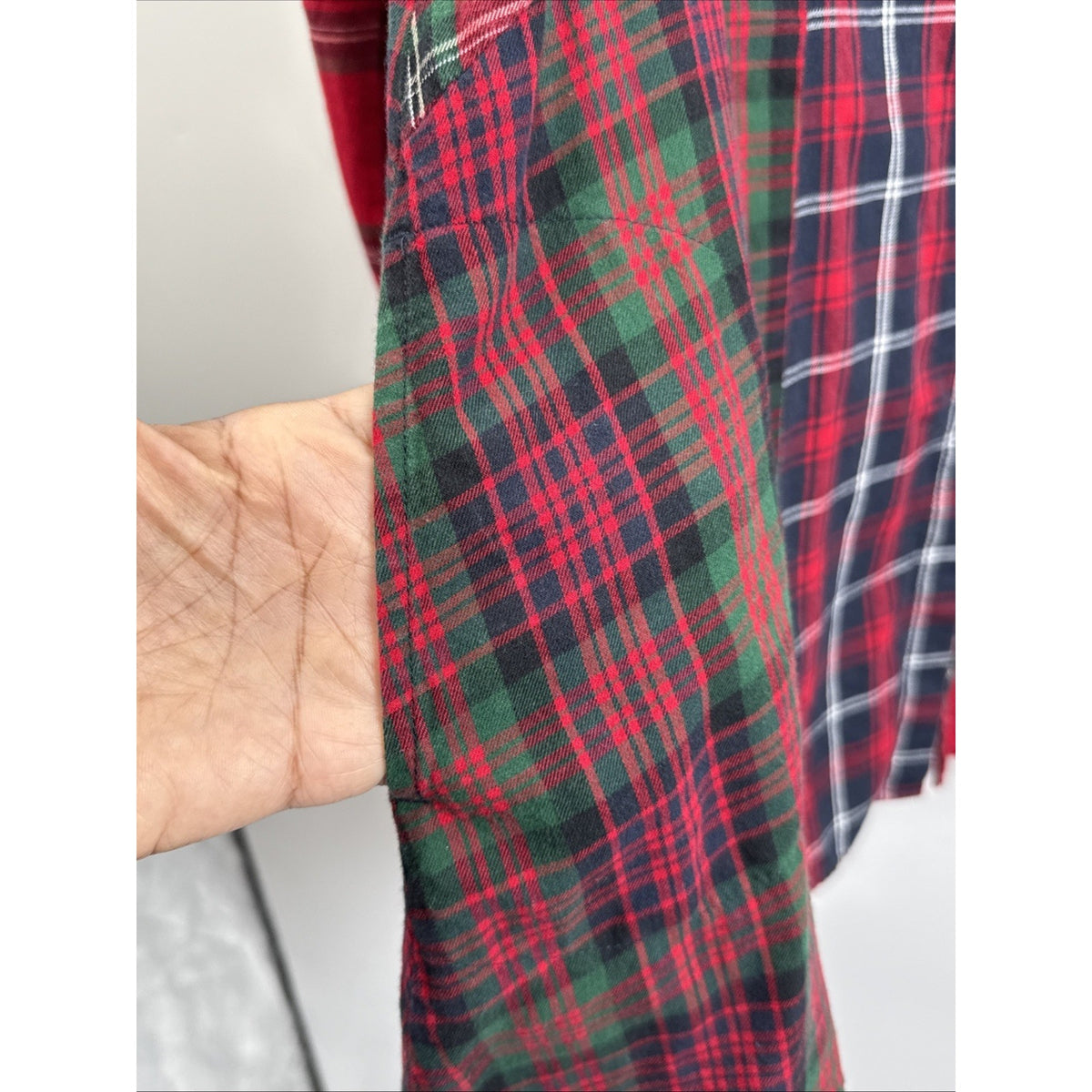 J Jill Button Up Tunic Top Women's XS Red Plaid A-Line Patchwork Pockets Casual