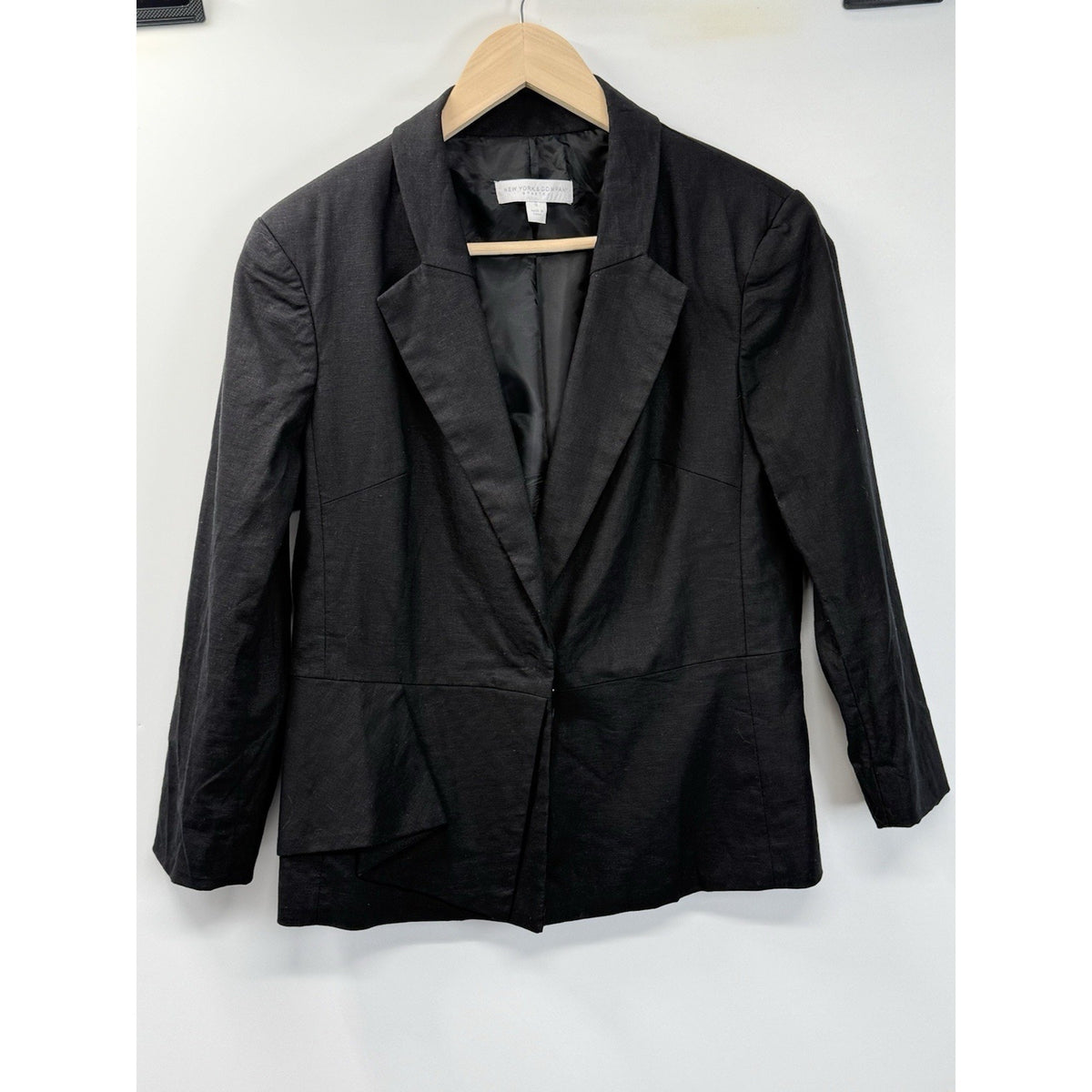 New York & Company Black One Snap Blazer Jacket Size 12 Classic