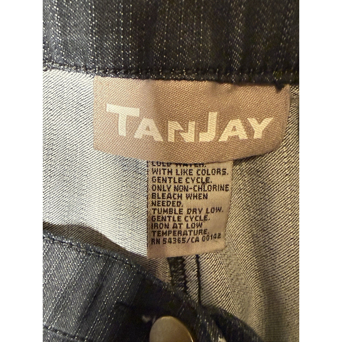 TanJay Jeans Womens 14 Blue Cotton Blend Dark Wash Straight Leg Comfort