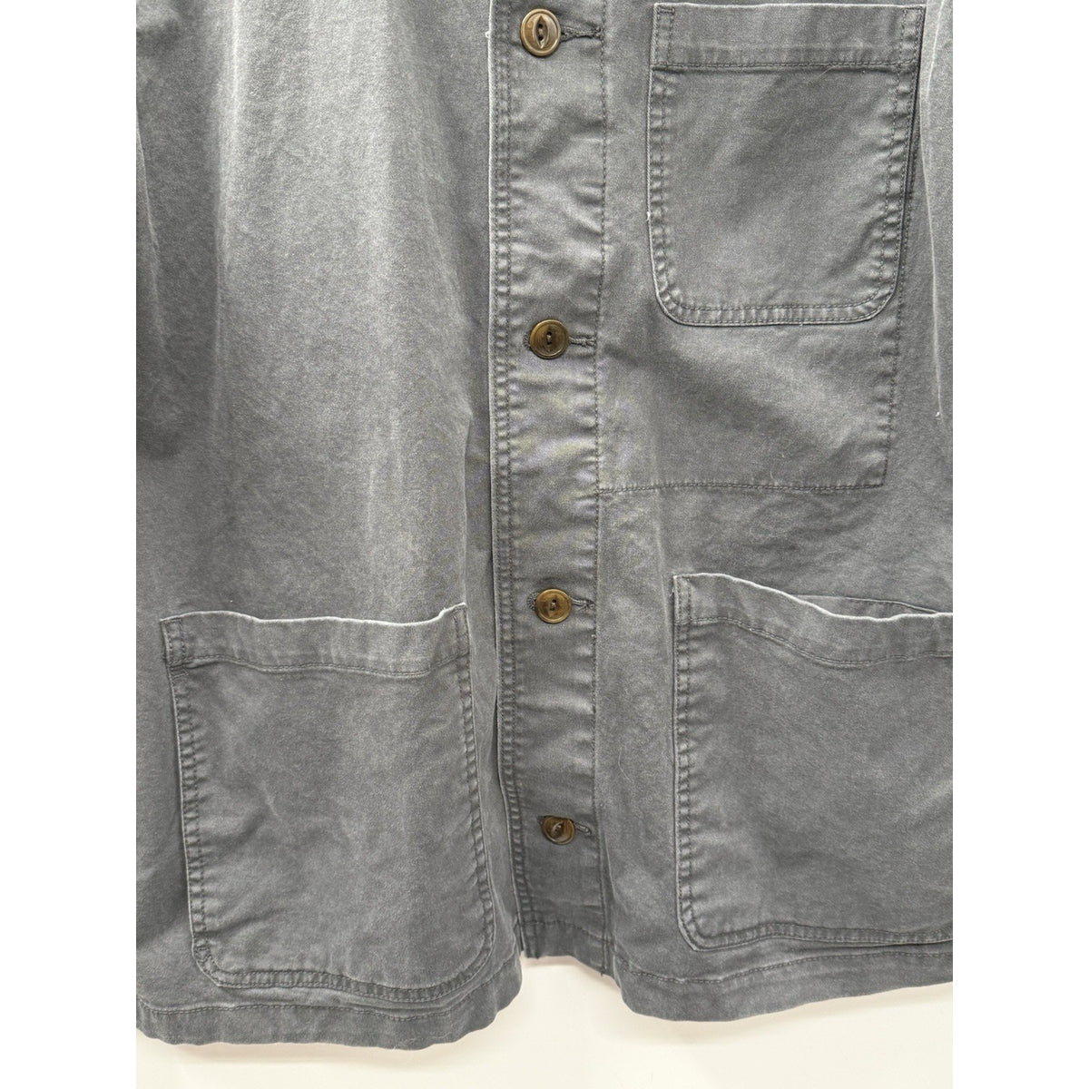 Old Navy Utility Jacket Womens XL Gray Cotton Chore Workwear Shacket 4 Pocket