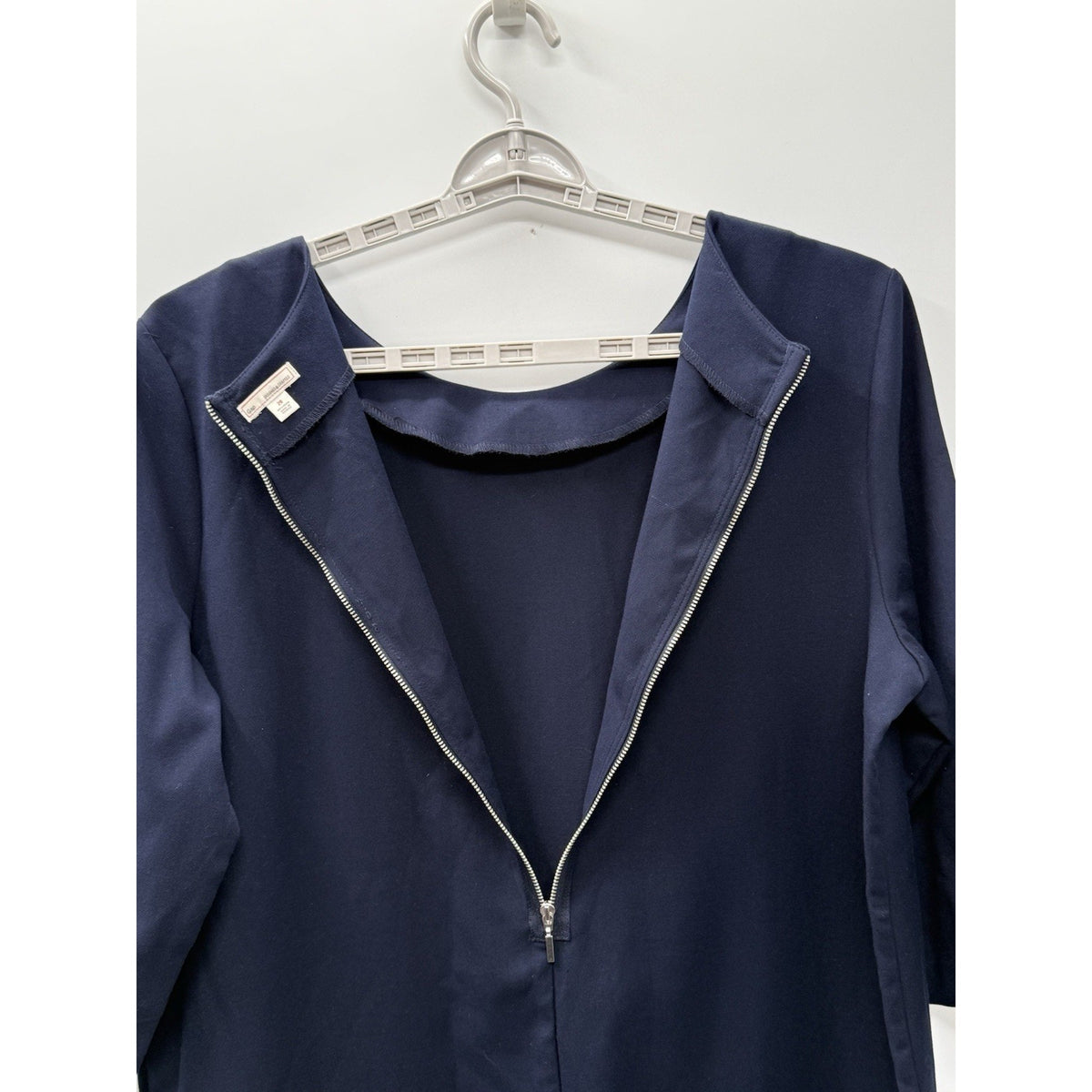 Gap Designed & Crafted Navy Shift Dress Size 20 3/4 Sleeve Back Zip Stretch