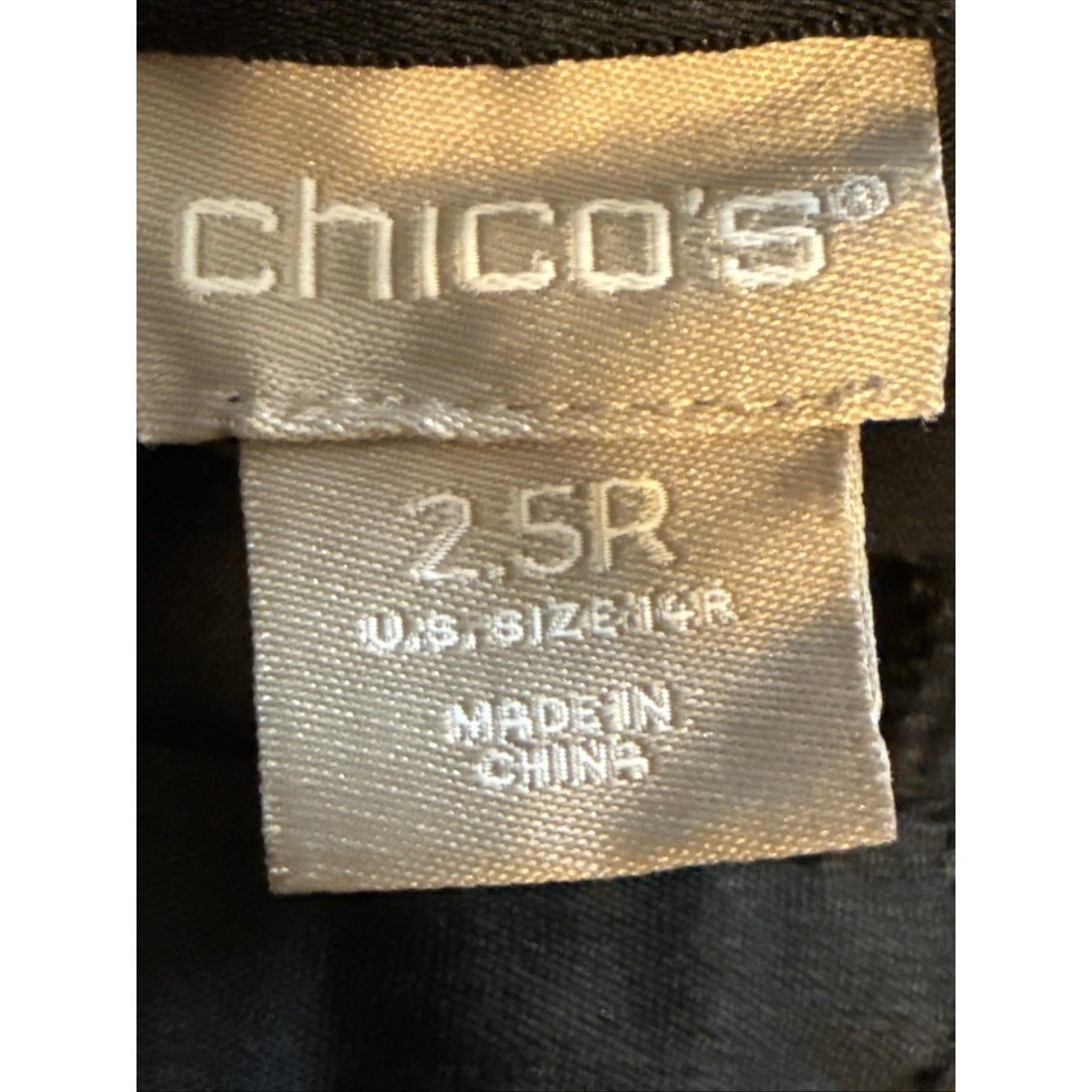 Chico's Black Stretch Jegging Pants Sz 2.5 US 14 Button Zip Closure Pockets
