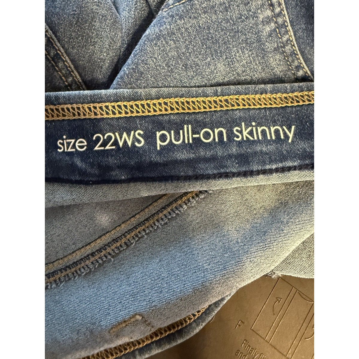 New Directions Curvy Women Plus Size Pull On Skinny Stretch Denim Jeans Blue