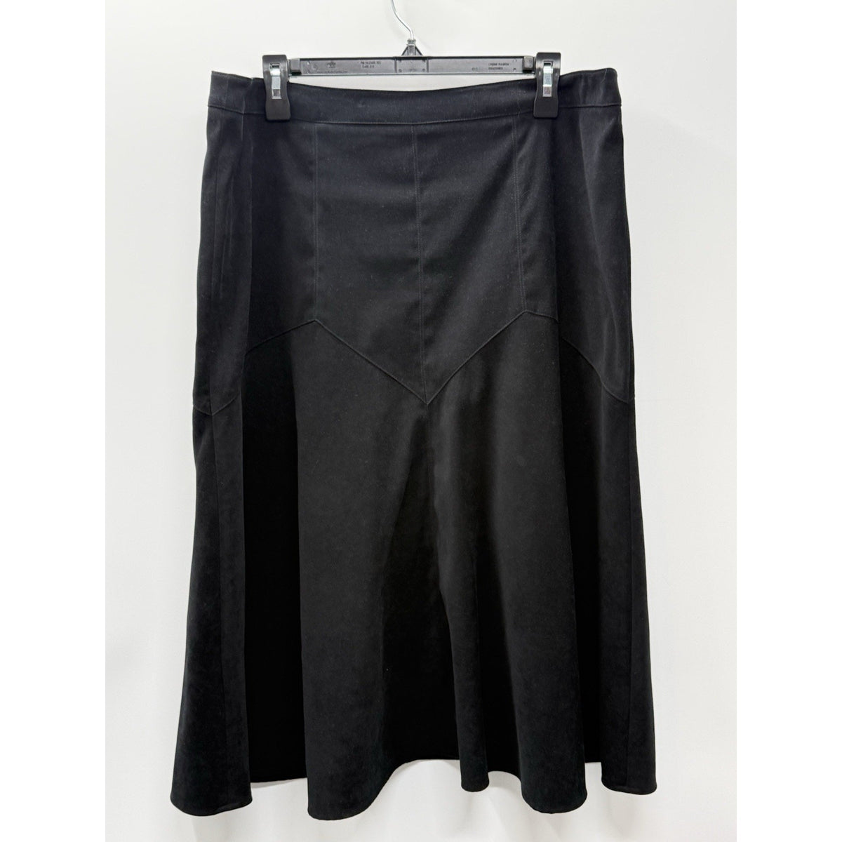 Dressbarn Black Flared A-Line Midi Skirt 16 Career Office (Faux Suede Look)