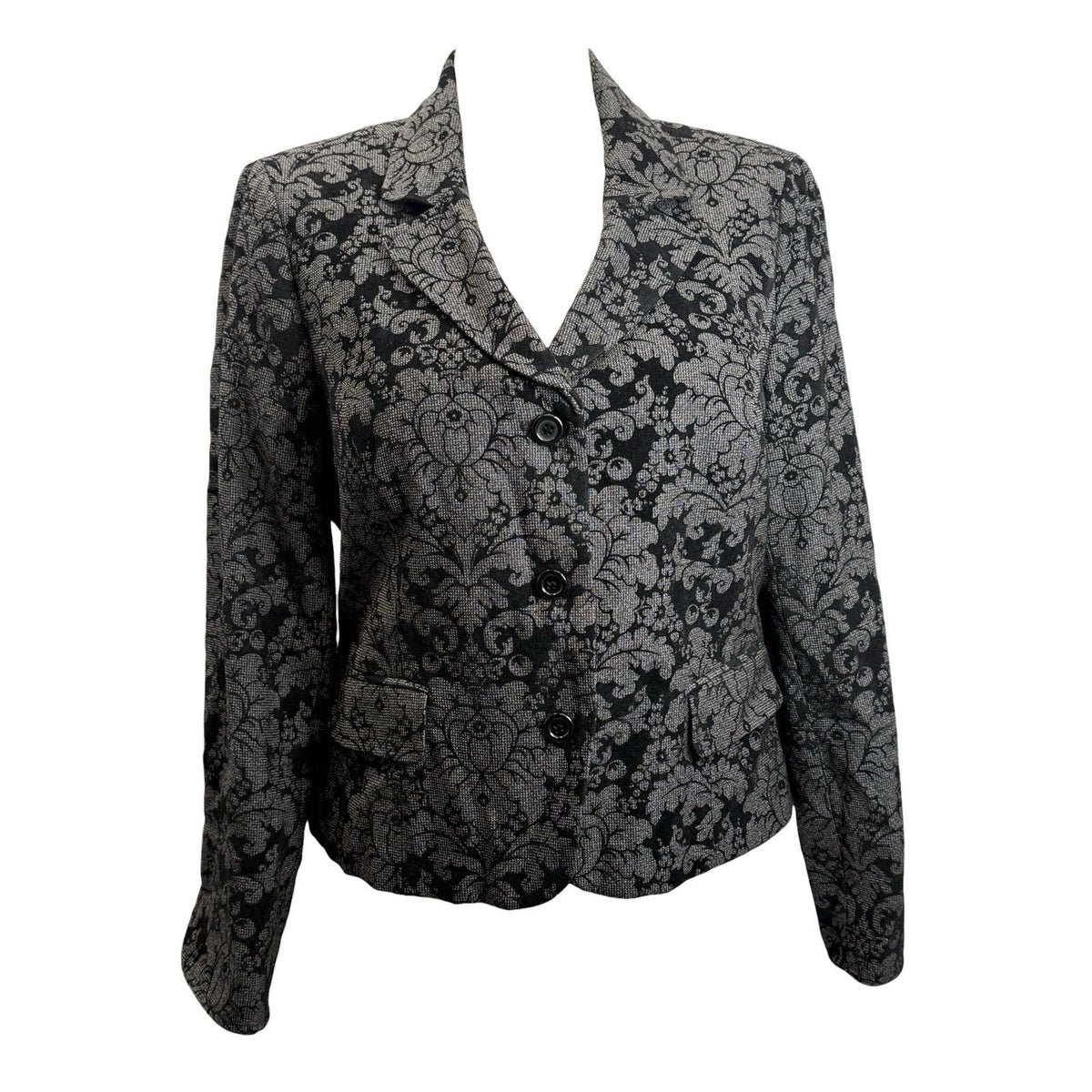 Evan Picone Floral Jacquard Blazer Dark Academia Gothic Romantic Size 16