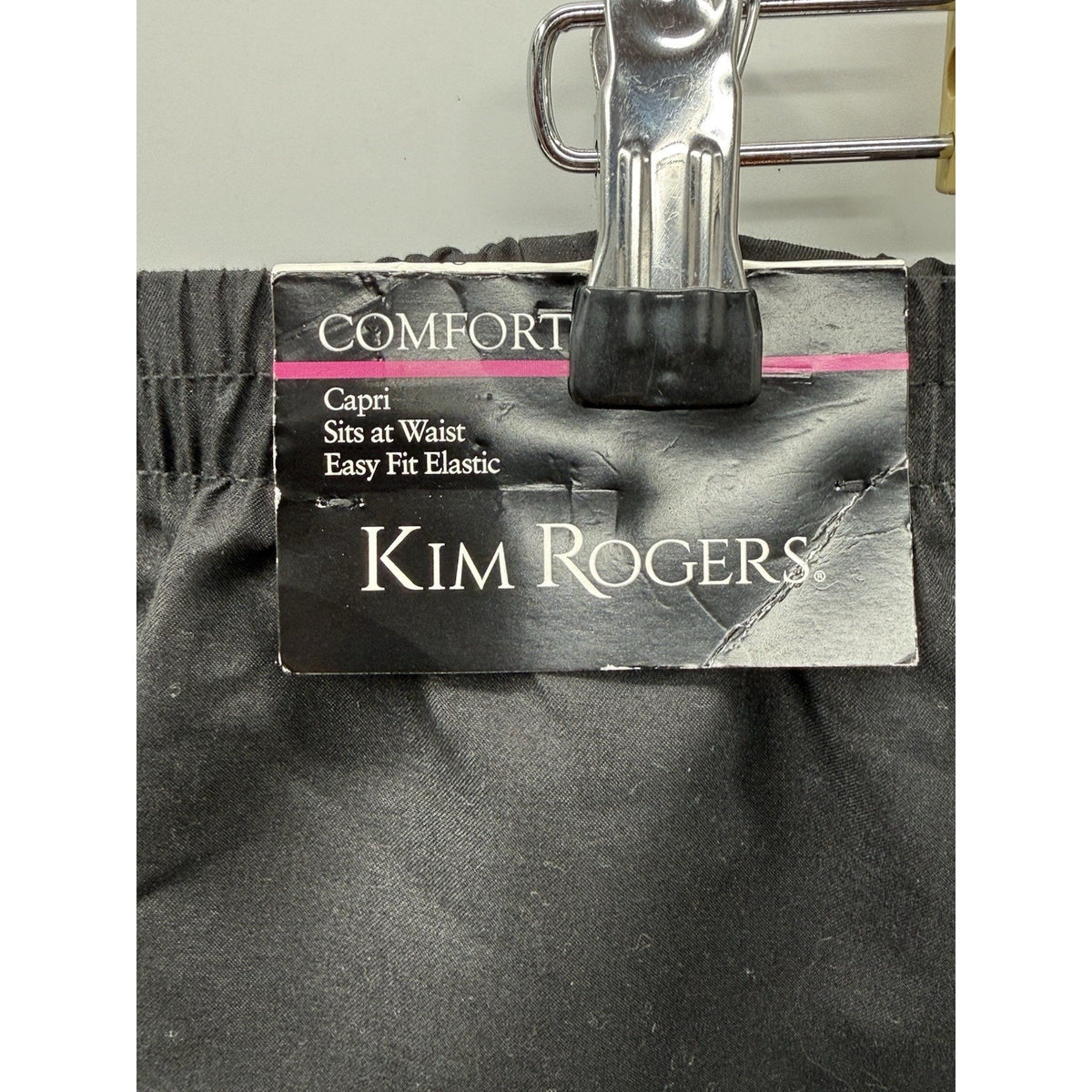 Kim Rogers Women Size 16 Black Pull On Capri Pants Lightweight Elastic Waist NWT