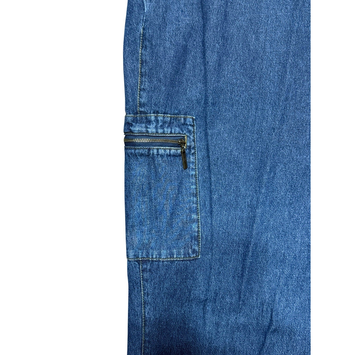 Liz & Me Women’s 4X Denim Pants 30/32 Zipper Button Cargo Style Zip