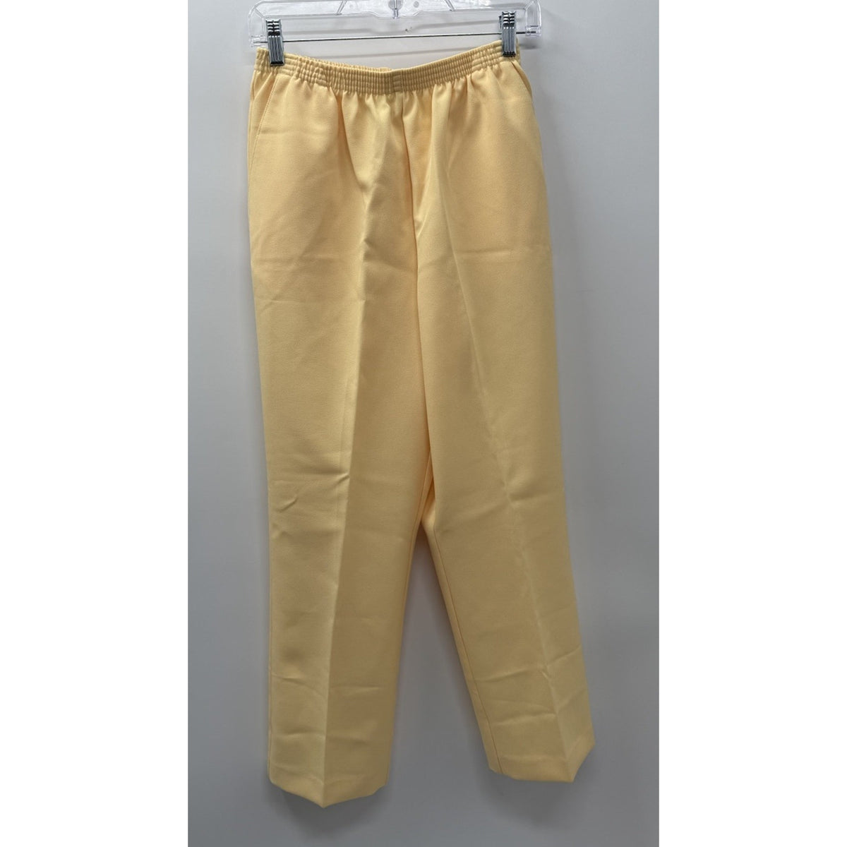 Alfred Dunner Yellow Dress Pants Women Sz 10 Petite Elastic Waist Pull On Pocket