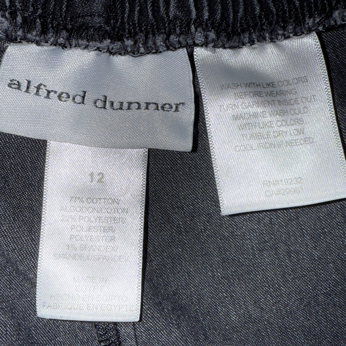 Alfred Dunner Classic Fit Capri Pants Women 12 Black Denim High Rise Pockets