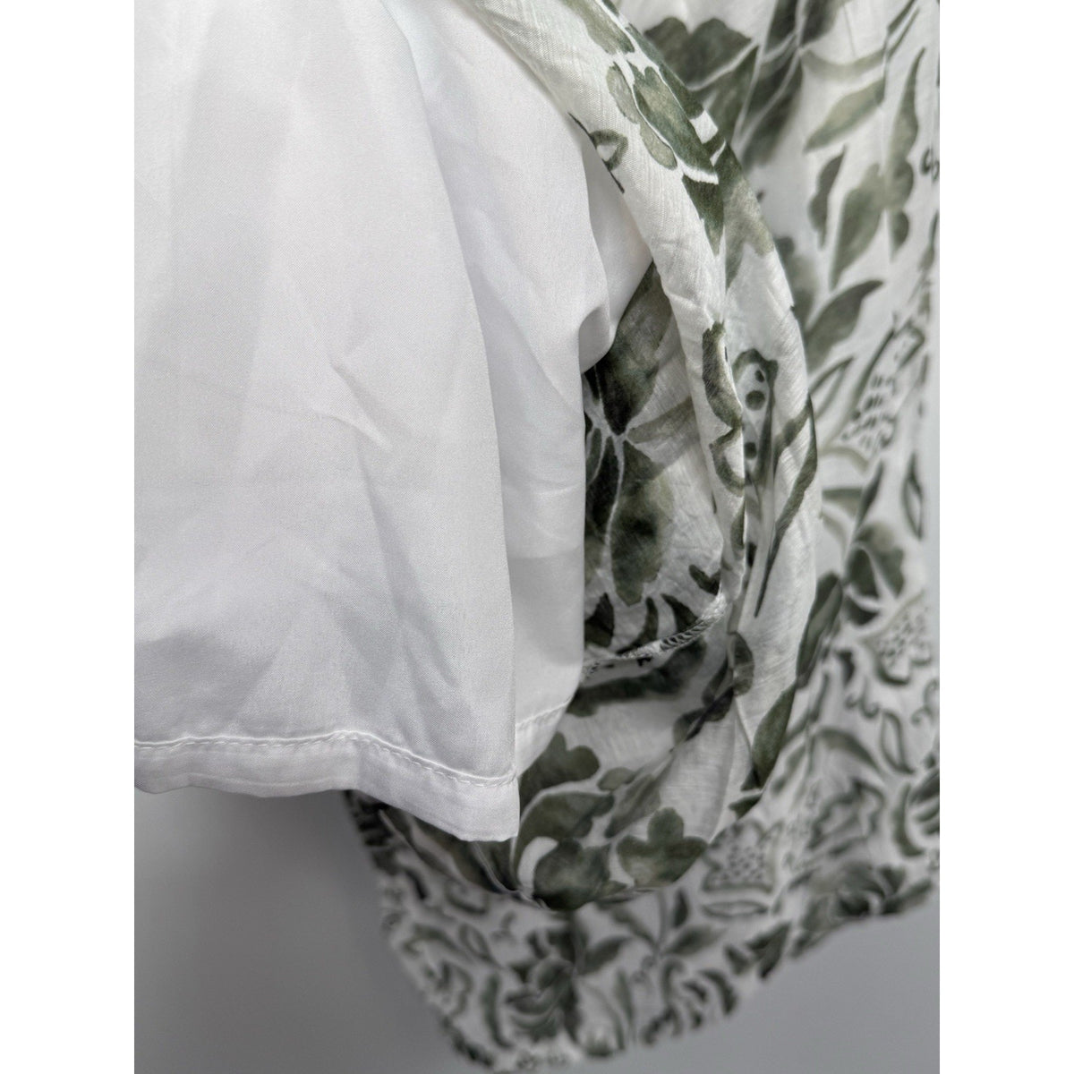 Vince Camuto Women’s Plus 3X Green White Floral Cropped Drawstring Pants Pockets