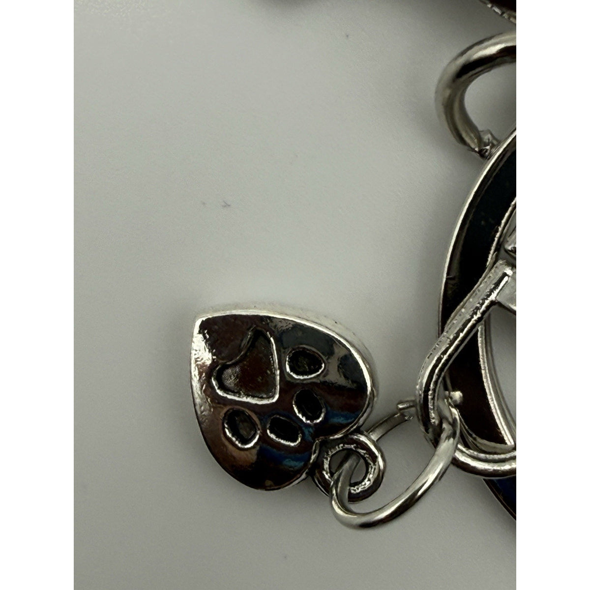 Emerald Forest Paw Dog Keychain Purse Charm Glitter Paw Print Bone Gift