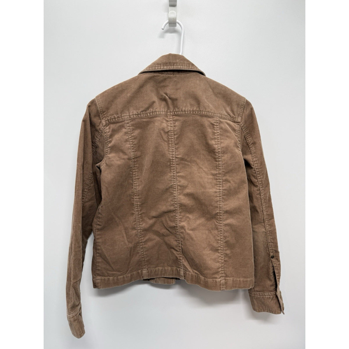 Jones New York Petite PM Brown Button Jacket Stretch Pockets Collared