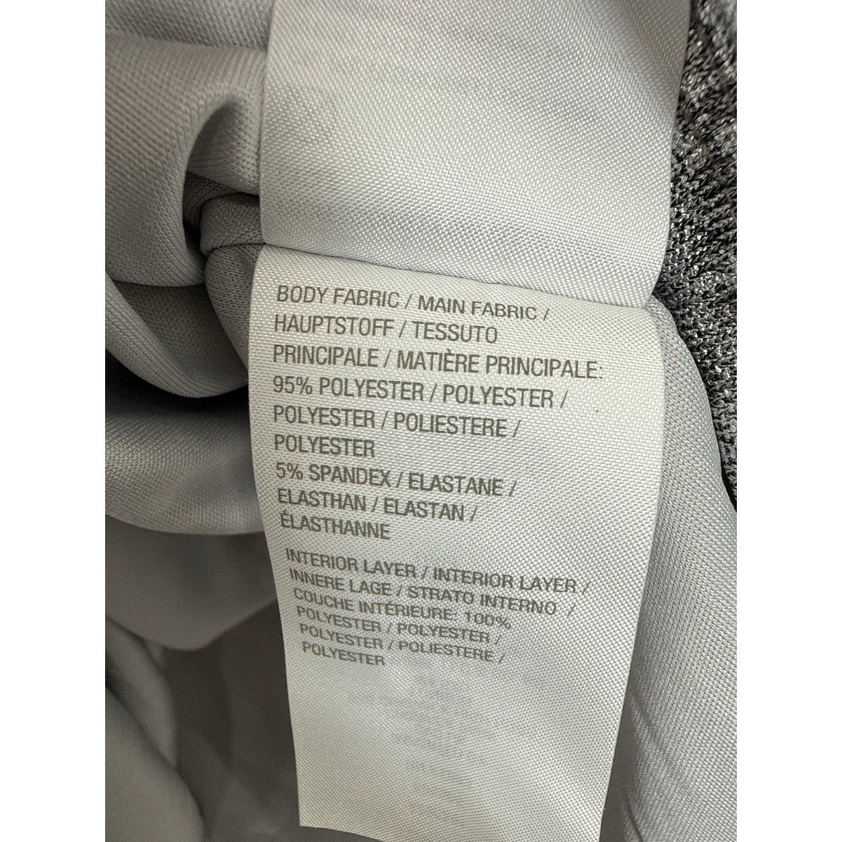 H by Halston Metallic Silver Mock Neck Sleeveless Stretch Knit Top Women’s M