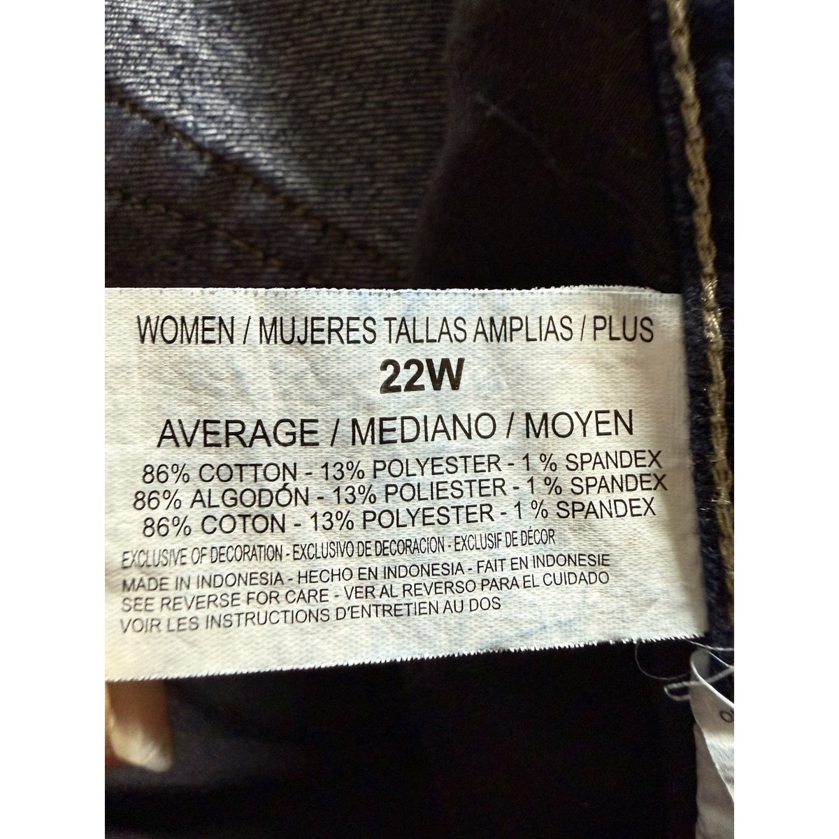 Gloria Vanderbilt Amanda Jeans Womens 22W Average Dark Wash Straight Leg Stretch