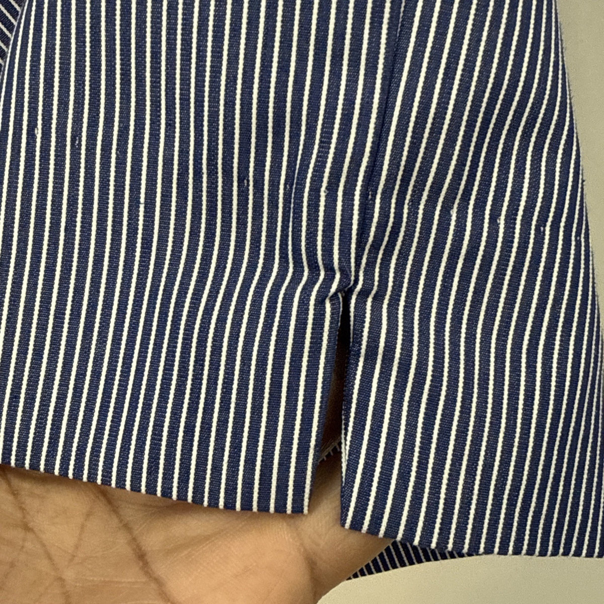 Alfred Dunner Capri Pants Women's 14 Blue White Striped Straight Leg Pull On