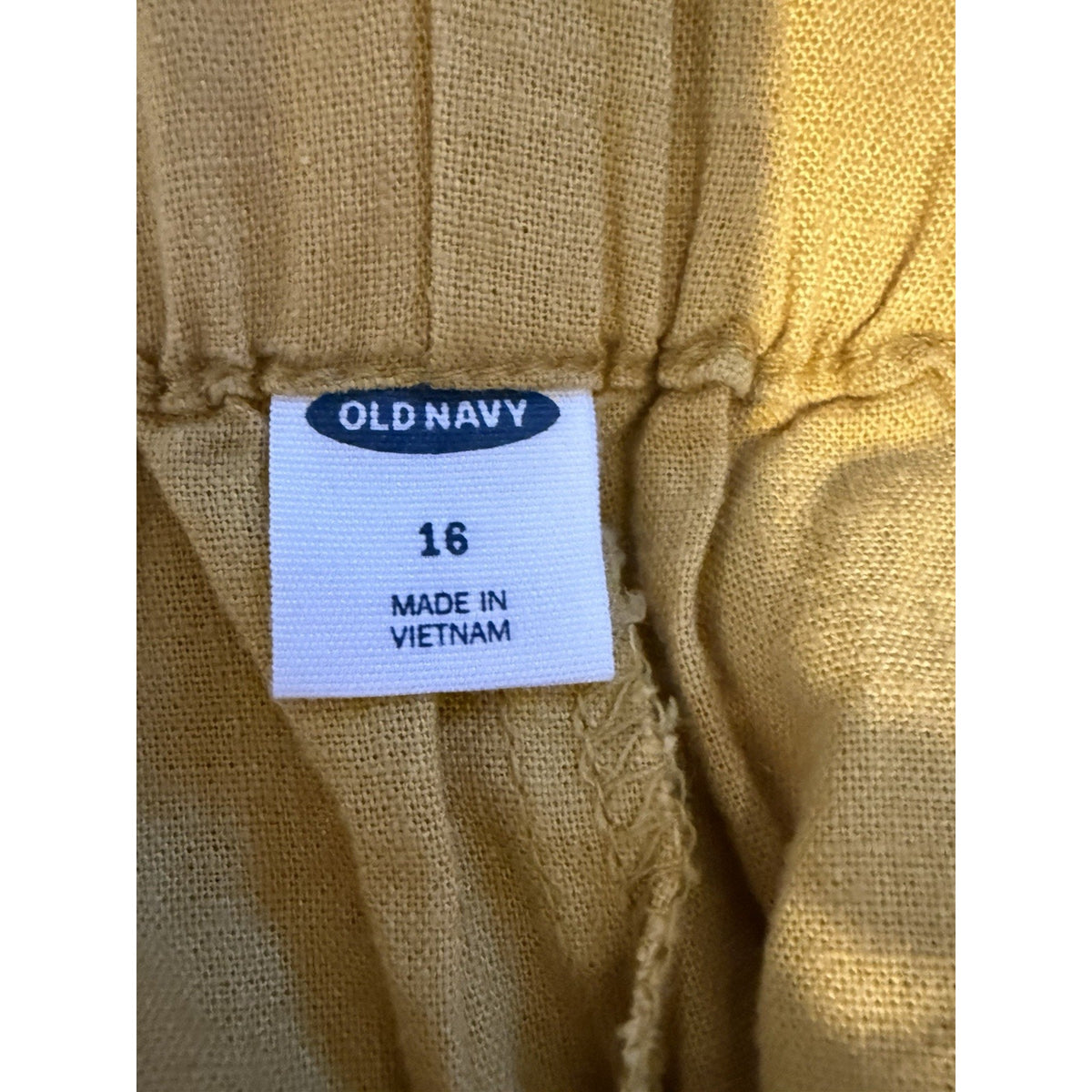 Old Navy Linen Blend Wide Leg Crop Pants Womens 16 Elastic Waist Minimalist