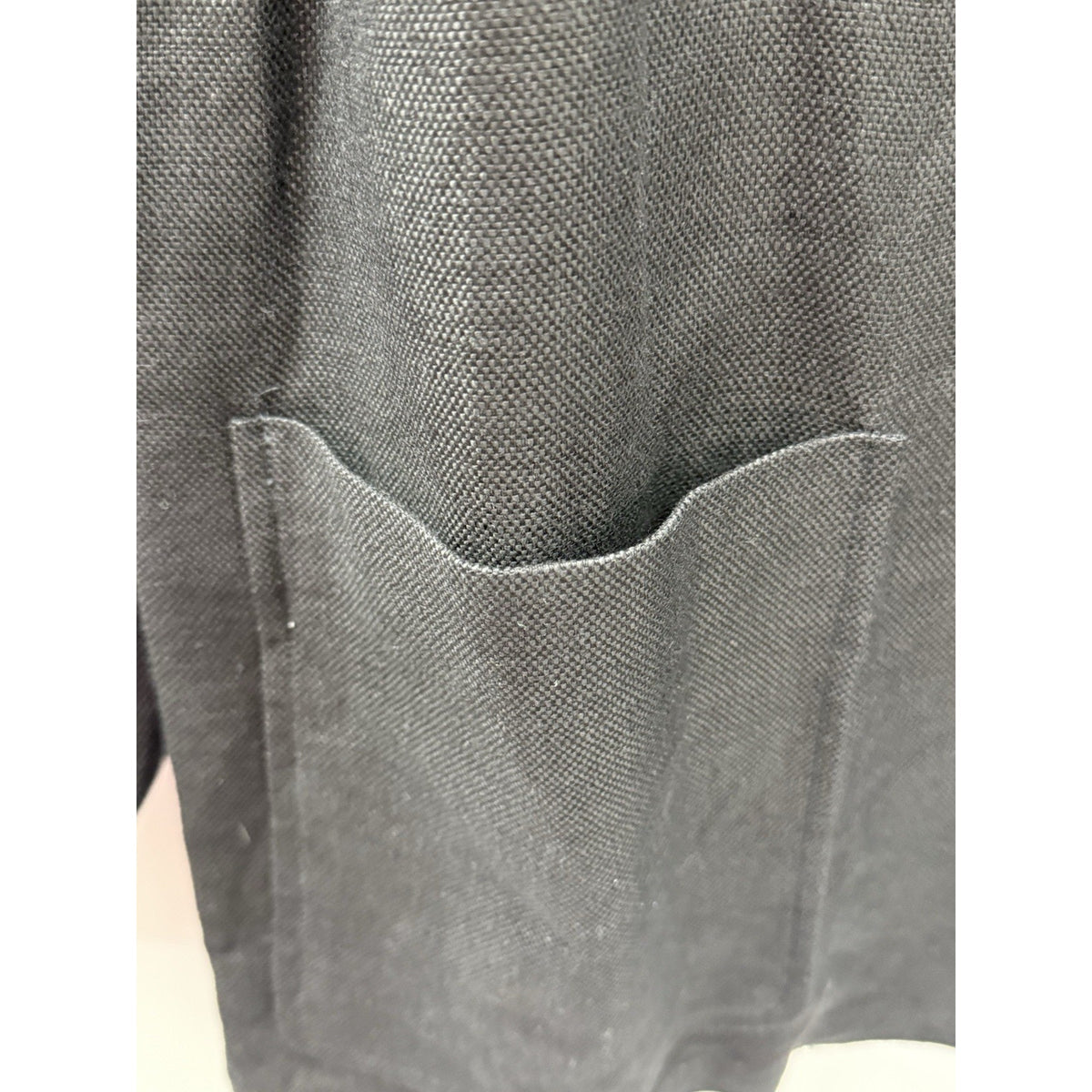 CHAUS Black Linen Blend Blazer Jacket Women’s Size 12 One Button Career