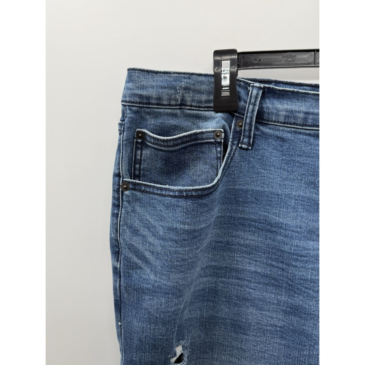 Arizona Jean Co Mens Jeans 40x36 Relaxed Straight Stretch Distressed Medium Wash