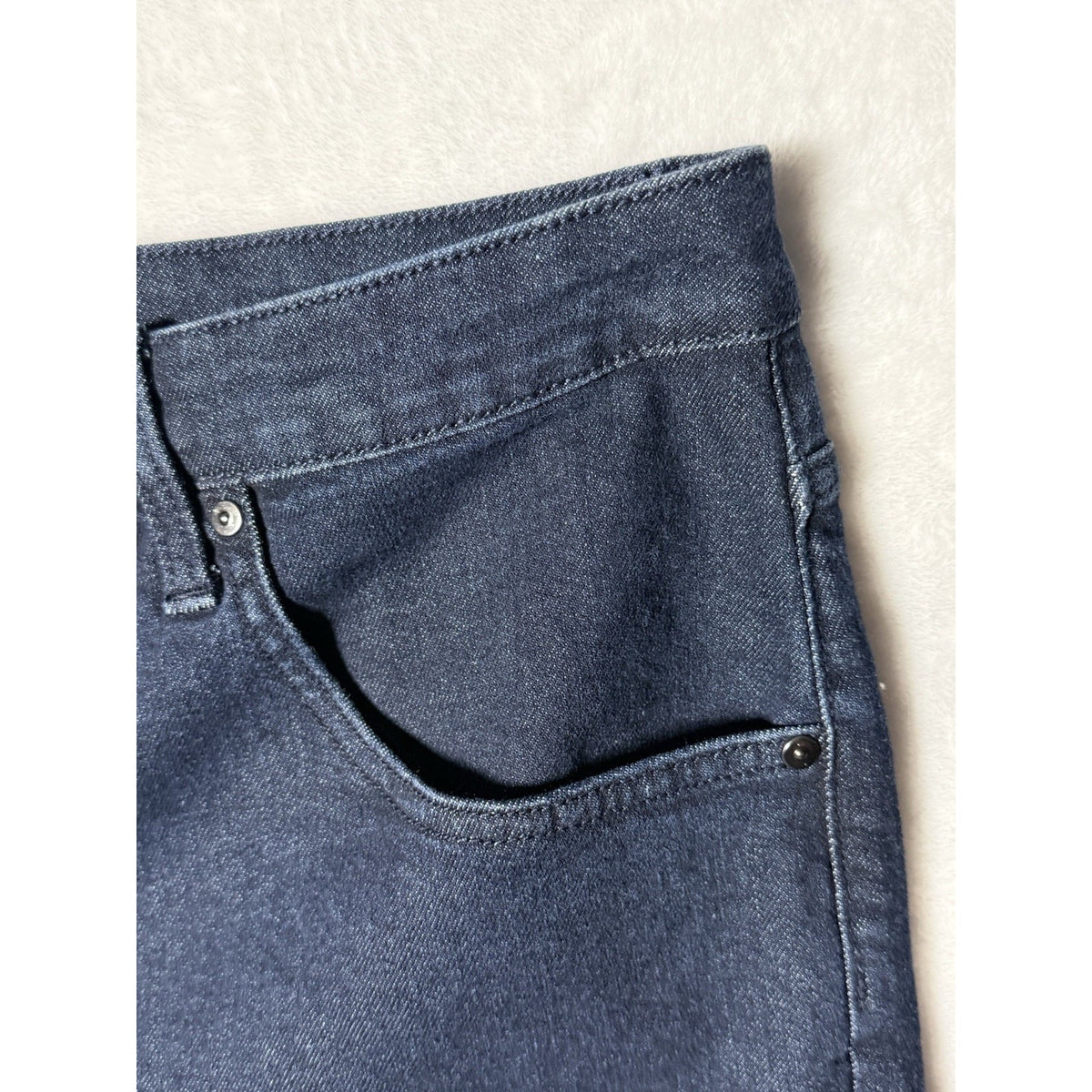 Terra & Sky Straight Jeans Women 26W Petite Dark Wash Stretch Denim Plus Size