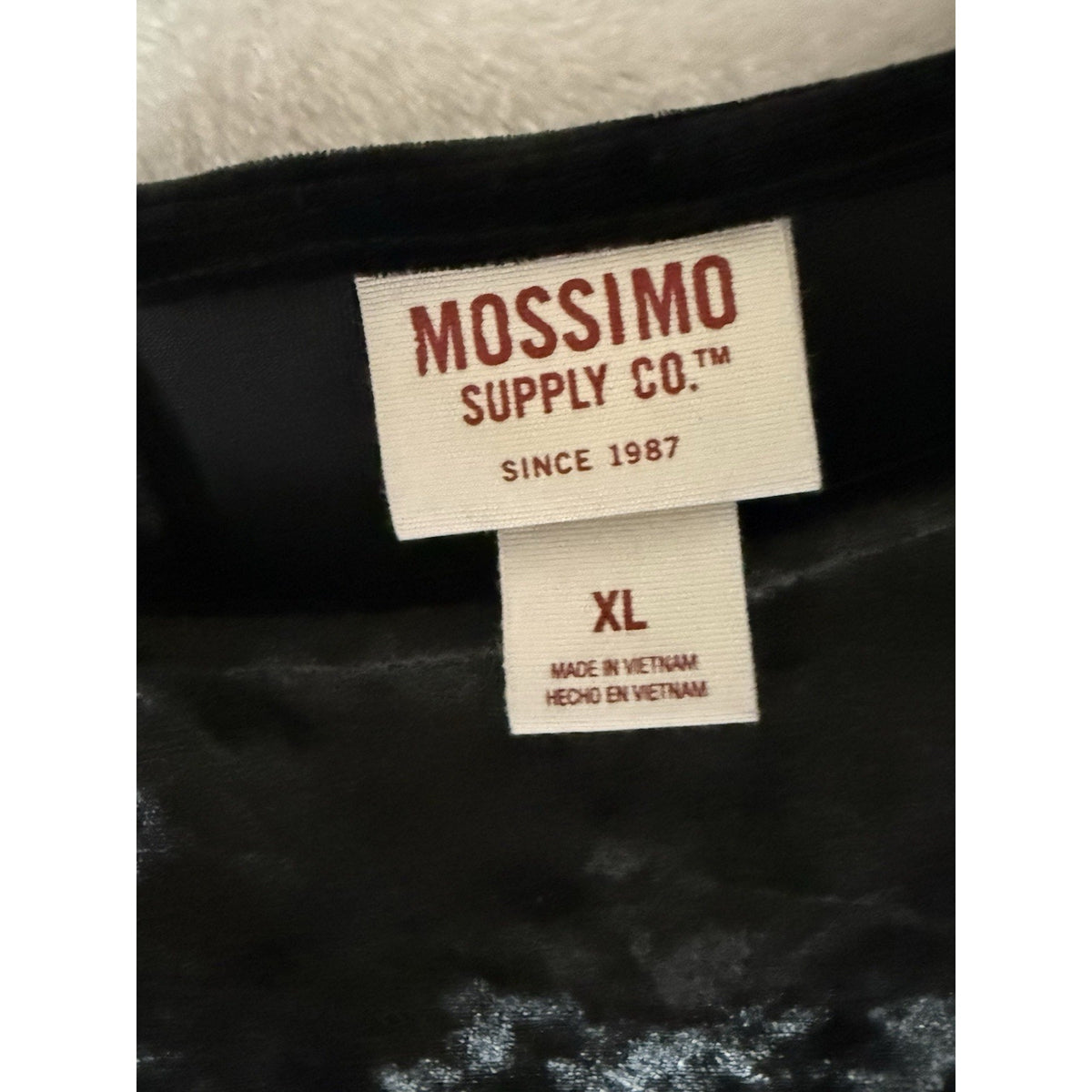 Mossimo Supply Co. Womens Black Velvet A-Line Dress Keyhole Ruffle Sleeve XL
