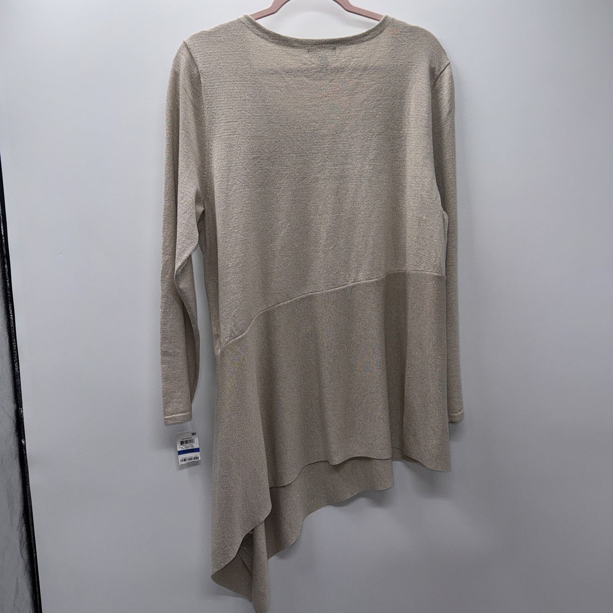 Alfani Womens Asymmetrical Pullover Sweater, ltbeige, Size XL Long Sleeve