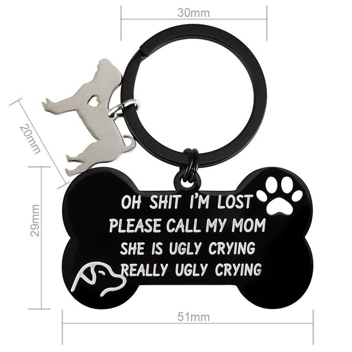 Funny Dog Mom Keychain I’m Lost Please Call My Mom Pet Lover Novelty Gift